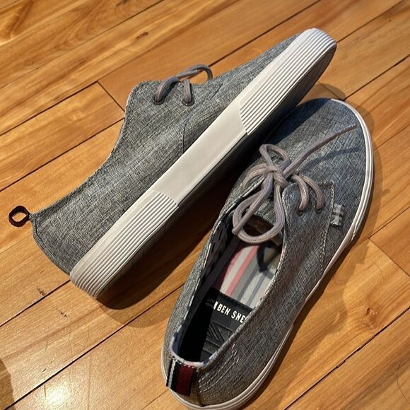 Ben Sherman heather gray canvas white sidewall tie sneakers. Size 7. - Picture 4 of 8